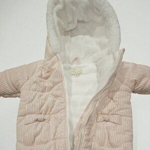 Cozy Pink Corduroy Baby Snowsuit – Size 9 Months
